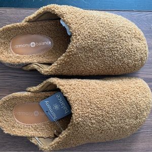 NEW Harmony and balance fuzzy slip ons. Size 10